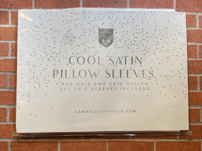 Set of 2 Cambridge Proper Cool Satin Pillow Sleeves ~ White