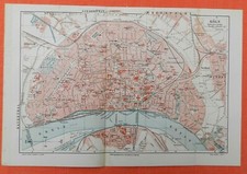 KÖLN Altstadt Wallanlagen Deutz Zollstock Nippes Güterbahnhof Stadtplan 1905