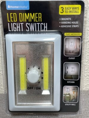 LED Dimmer Light Switch, Battery Operate, 3 Ways to Install, Easy Mount