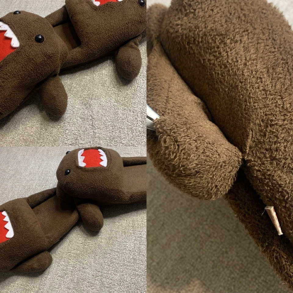 Zapatillas de dormitorio Domo Kun deslizantes peluche Japón muy raras mascota talla UK 7-8 Foto 4 de 4