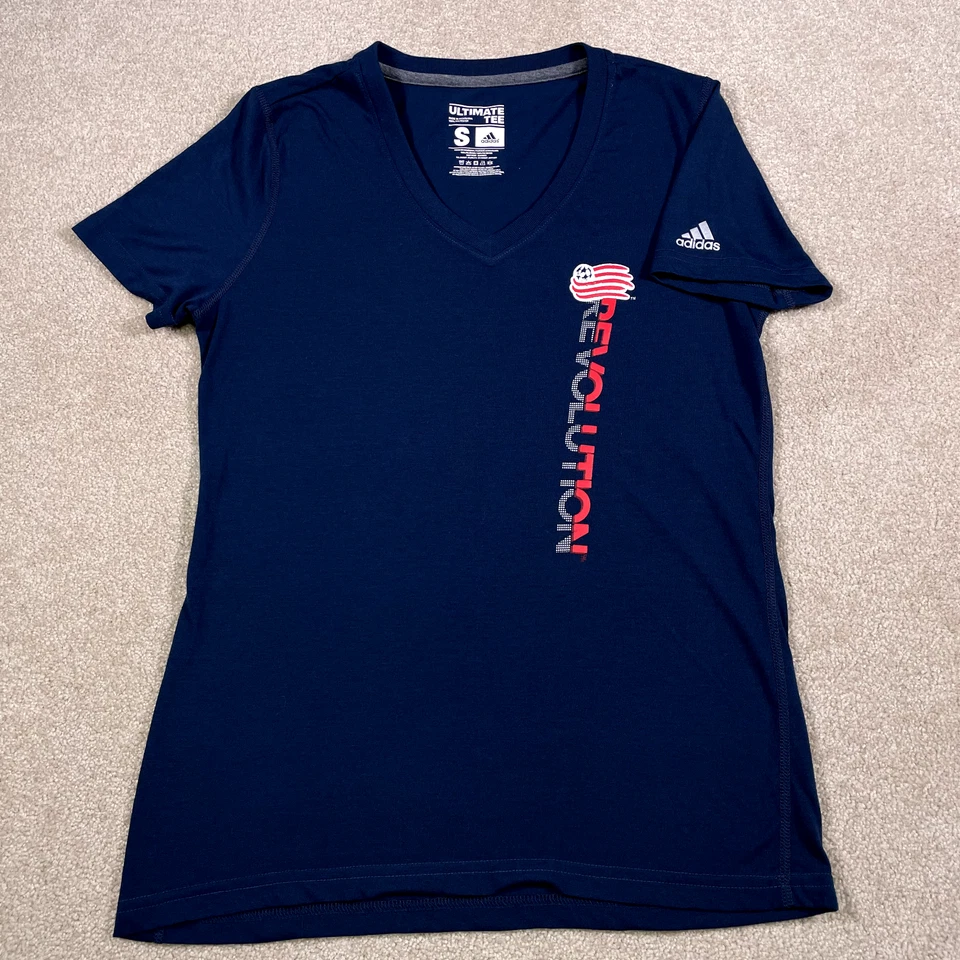 New England Revolution Shirt Women Small Blue MLS Soccer adidas Active Run Flag - Image 2 of 4