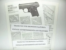 1922 1924 1926 1928 Haenel Schmeisser Model 1 Pistol 1980's disassembly feature