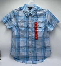 Eddie Bauer Women's Short Sleeve Button Up Adventure Shirt Multiple Sizes Blue