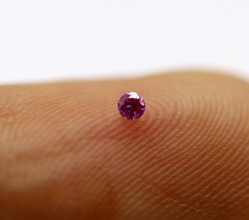 VS2 Grade 0.03 Ct Natural Dark Pink Diamond Certified Round Brilliant 1.5 MM - Picture 8 of 10