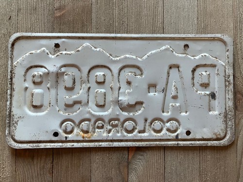 Vintage 1980s Colorado License Plate Single Otero County PA-3898 With Tags - Picture 2 of 2