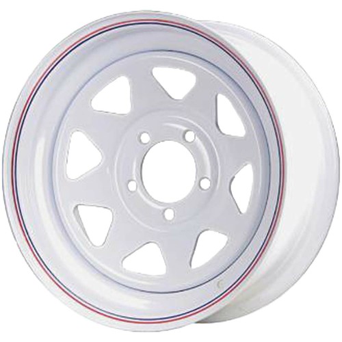 15x6 5 On 4.5 Spoked Steel Trailer Wheel White with Pin Stripes eBay