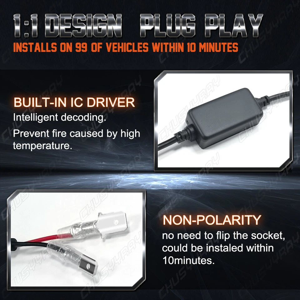 PARA BMW R 1150 GS Cruising Enduro 1999-2005 Faro LED Principal/Inmerso Blanco 6000K Foto 2 de 4