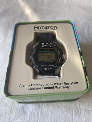 NEW Armitron Sport Men's 40-6623 Chronograph Instalite Black Digital Watch