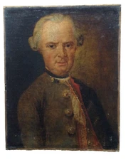 18th CENTURY - FINE FRENCH OLD MASTER OIL RELINED ON CANVAS - NOBLE MAN PORTRAIT
