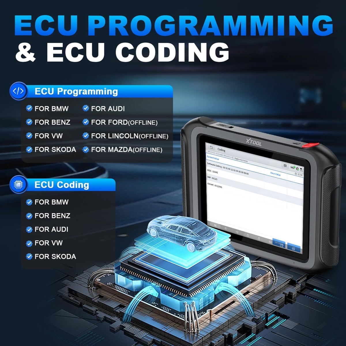 XTOOL D9 MAX J2534 Programming Diagnostic Tool OBD2 Scanner D9S