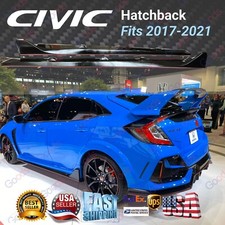 Side Skirt Body Kit Glossy Carbon Fiber Print For 2017-21 Honda Civic Hatchback