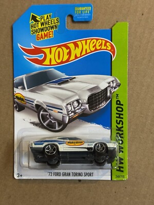 Hot Wheels HW Workshop (2013) White '72 Gran Torino Sport Toy Car 248/250