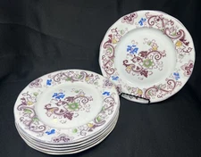 6 ATQ Francis Morley Aurora Mulberry Transferware 8” Plates Circa 1845-1858