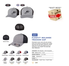 FISHING HOOK FISH Trucker Cap FLEXFIT HAT *FREE SHIPPING in BOX*