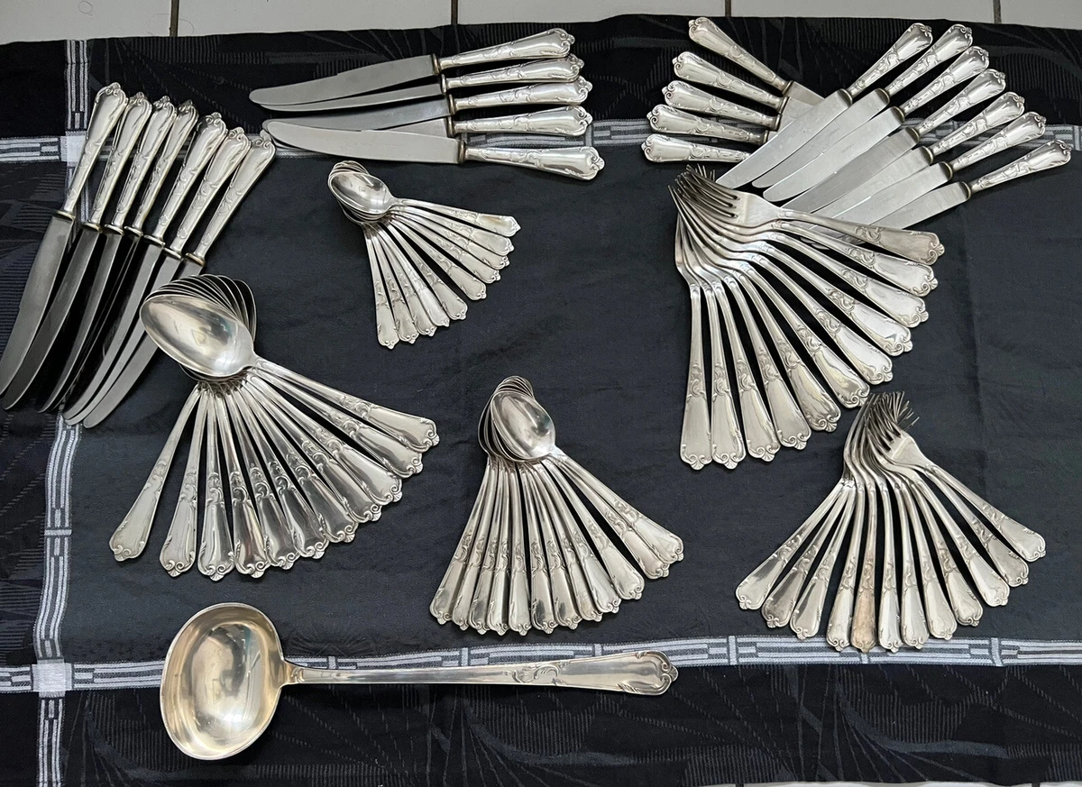 Deetjen Ménagère 48 Couverts De Table En Métal Argenté Louis Xv Rocaille N025 Marly