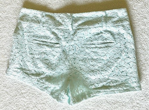 LOFT Ann Taylor Lace Flowers Green Shorts Size 0 - Picture 3 of 5