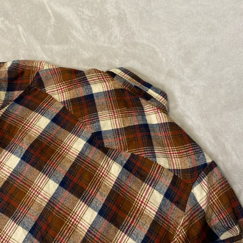 Vintage Craig Andrew Pearl Snap Brown Plaid Long Sleeve Shirt Men's Size Large - Picture 4 of 12