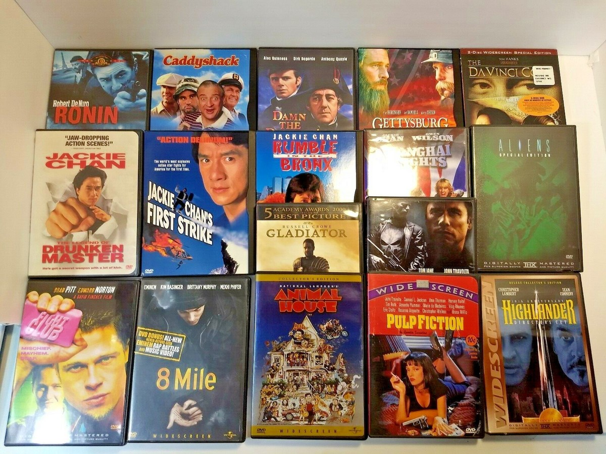 Lot of 17 DVD Widescreen Movies for Men Dad's Favorite Movie