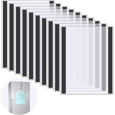 Nufiwra 10 Pcs 8.5'' x 11'' Rigid Magnetic Sign Holders - Clear Plastic 10Pcs