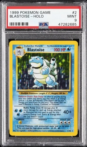 1999 POKEMON BASE SET UNLIMITED #2 BLASTOISE-HOLO PSA 9