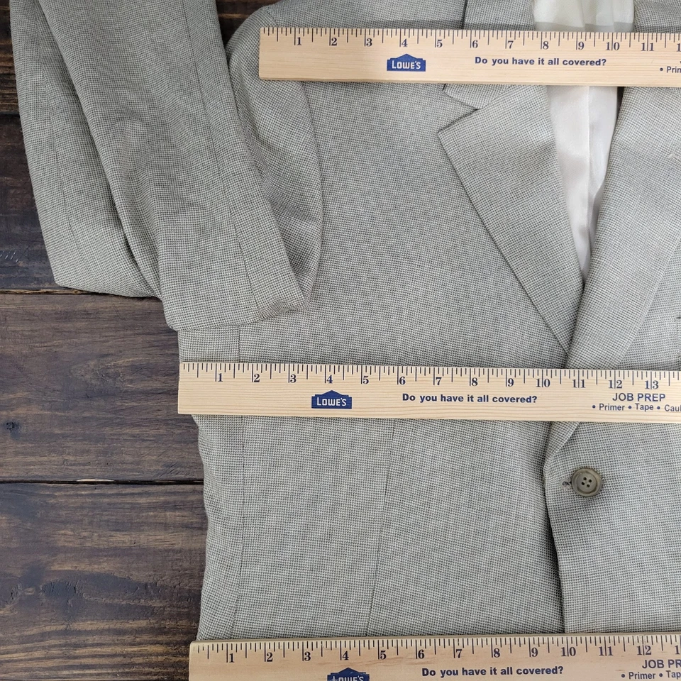 Abrigo Blazer Deportivo Para Hombre Gianfranco Ruffini Tres Botones Beige Seda Peinada 43L Foto 3 de 4