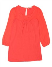 OASIS Womens Long Sleeve Shift Dress UK 10 Small Pink Viscose UT16