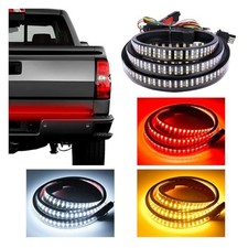 59" LED Tailgate Light Bar, IP67 Triple Row LED Tail Strip, Amber Turning