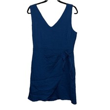 Sam Edelman Sleeveless Faux Wrap Mini navy blue dress NWT Size 10