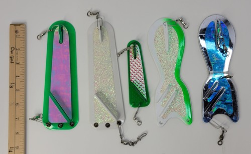 Bechhold & Son / Spin Doctor Flasher Salmon Trout Lot of (5)~4x8"~1x5"