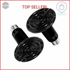 HealSmart Reptile Heat Lamp 100W 2-Pack Ceramic Heat Emitter, No Light Emitting