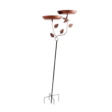 Birds Feeder and Birdbath Bowl with Stake Bird Food Tray for Garden Ground