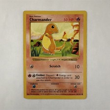 Pokémon Charmander Base Set Shadowless 46/102 Common 50 HP Basic Card
