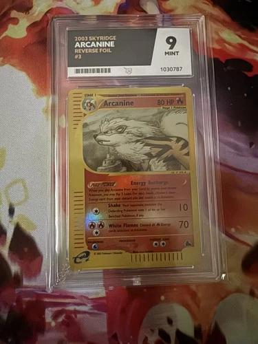 2003 POKEMON SKYRIDGE #3 ARCANINE-REVERSE FOIL ACE 9