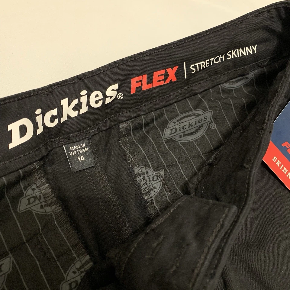 Nuevo con etiquetas Pantalones Dickies Niñas Talla 14 Calce Ajustado Flex Elastizados Pierna Recta Negros Foto 3 de 4