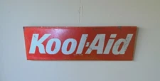 Vintage 1980s Kool-Aid Metal Sign Original Soda Drink Kitchen Advertising Cola