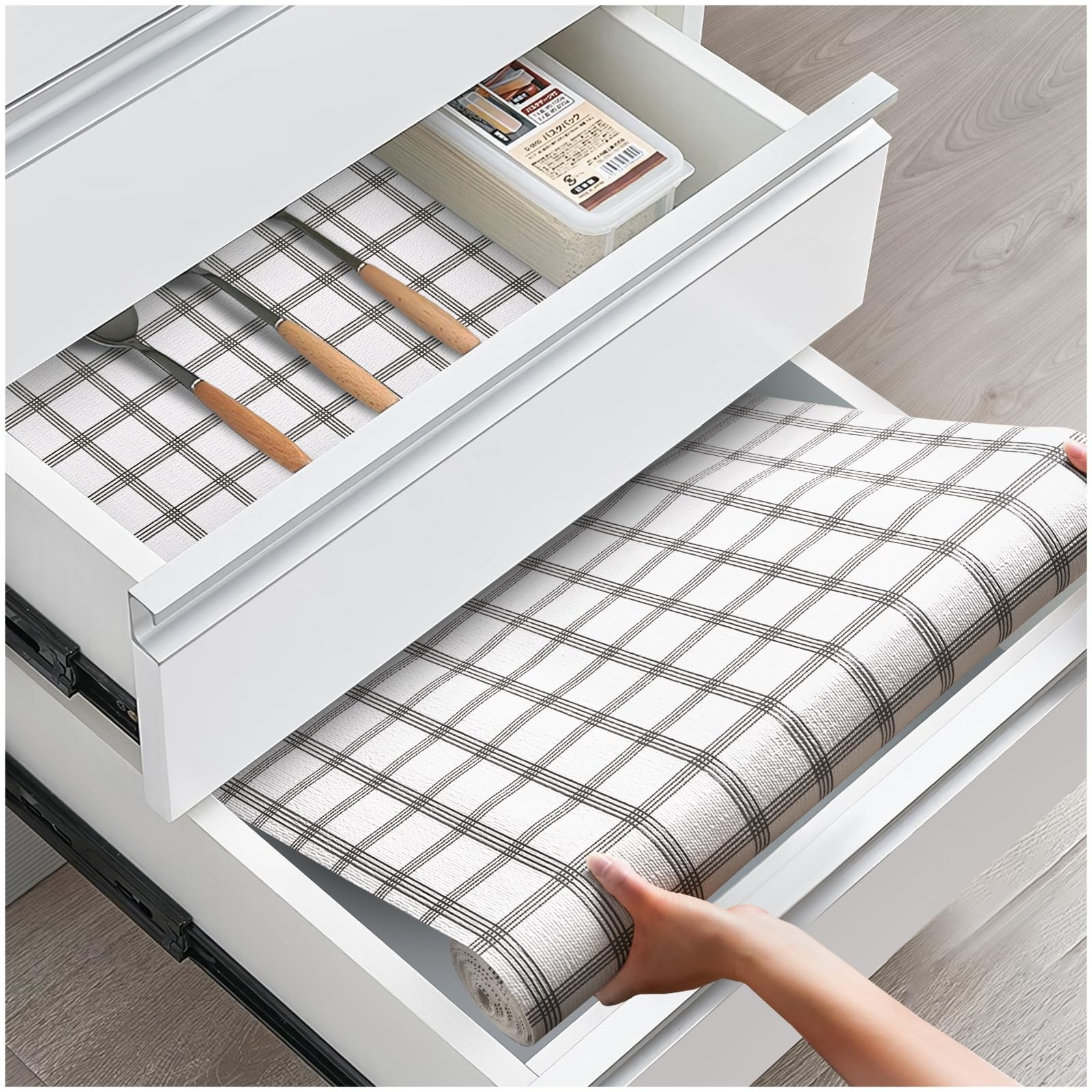 Drawer and Shelf Liner, Non-Slip Kitchen Cabinet Liners Non-Adhesive Thick St...-image