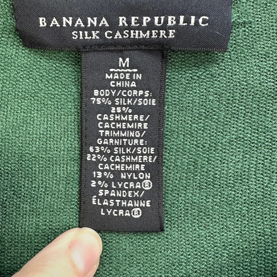 Banana Republic Silk Cashmere Wrap Sweater Womens Medium Green Tie Waist - Image 4 of 4