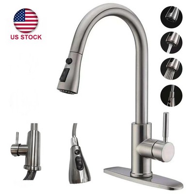 Kitchen Faucet with Pull Down Sprayer Multitask Mode Single Handle High Arc Pull