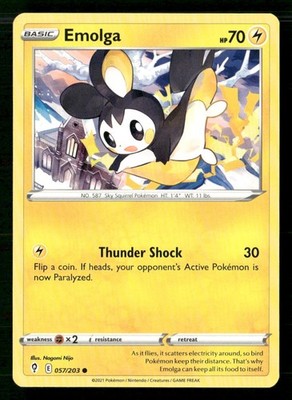 Emolga SWSH07: Evolving Skies 057/203 Regular NM