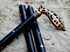 Vintage Brass Wooden Walking Stick, Cane Men Women Gift Casual.