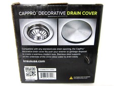 Lot of 2 KRAUS CapPro Removable Decorative Drain Cover Stainless Steel - STC-2