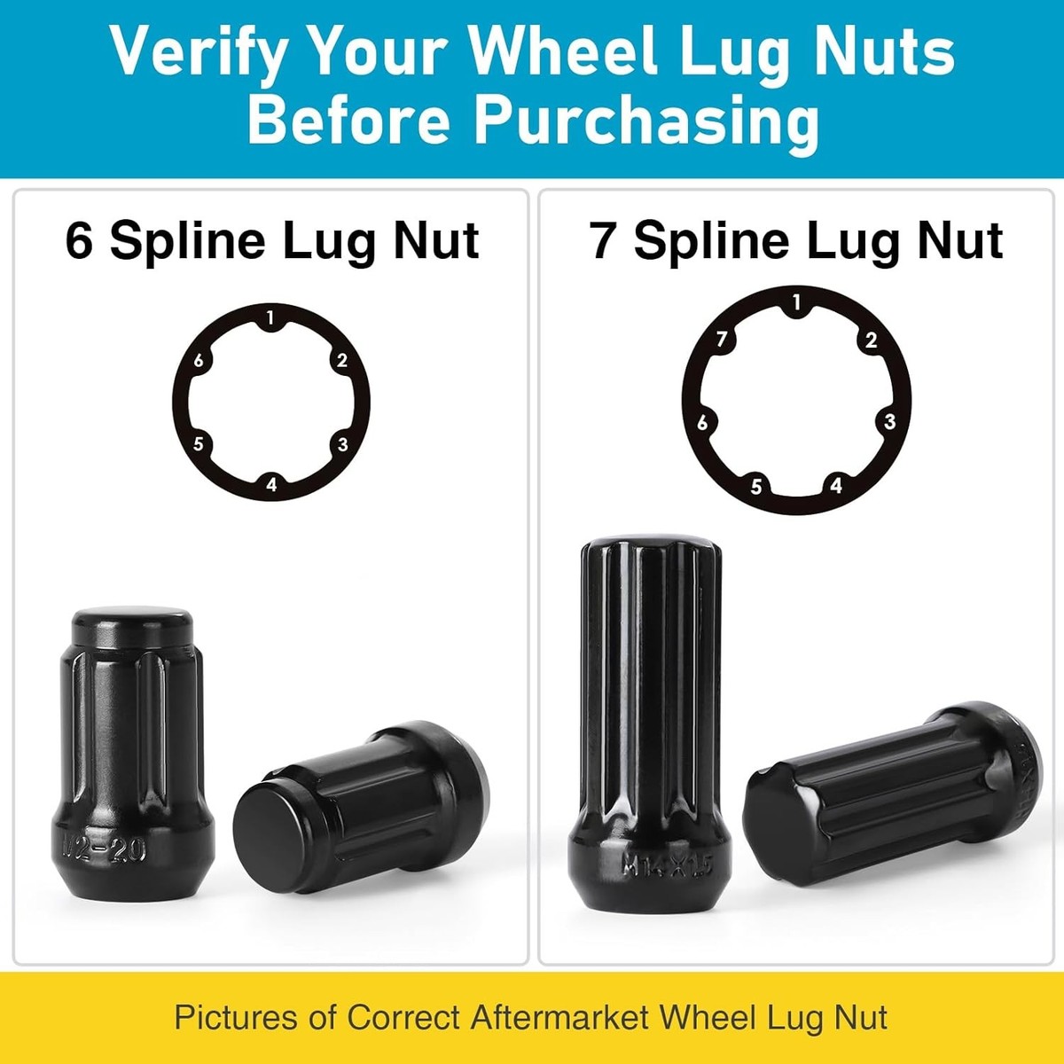 2 Piece Small 6 & 7 Spline Lug Nut Socket, Wheel Lock Key