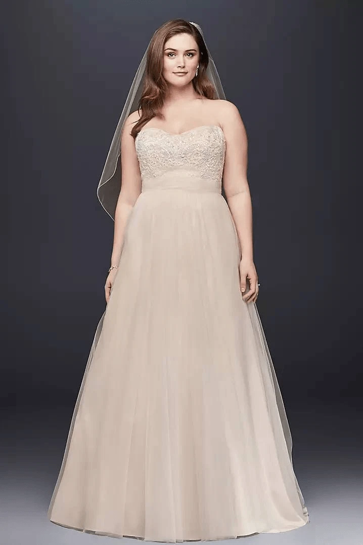 david's bridal plus size evening dresses Plus Size Wedding Guest Dresses: David's Bridal Midi & Jacquard Picks