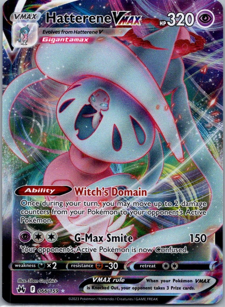 Pokemon TCG Hatterene VMAX 66/159 Crown Zenith NM