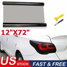 12 X 72 Car Headlight Taillight Vinyl Wrap Film Fog Tint Light Matte Black Usa