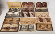 Vintage Stereo Viewer Slides Lot x15 Ireland Capetown California Mining Navy A83