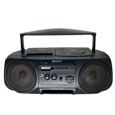 SONY CD Radio Cassette Player BOOMBOX CFD-V30 & Power Cord WORKS Read