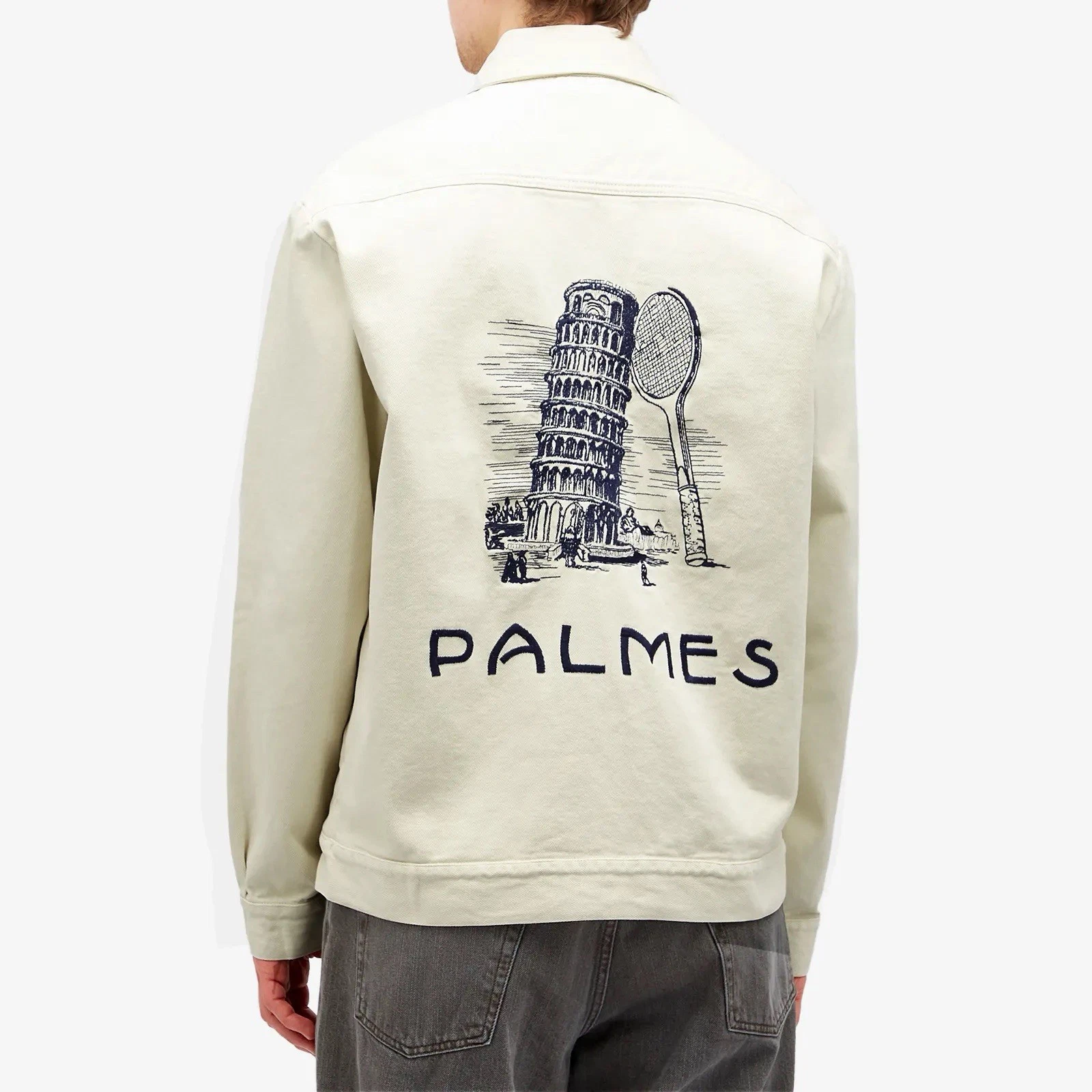 OFF WHITE Giacca con zip Palmes Tower bianco sporco taglia 48 nuova