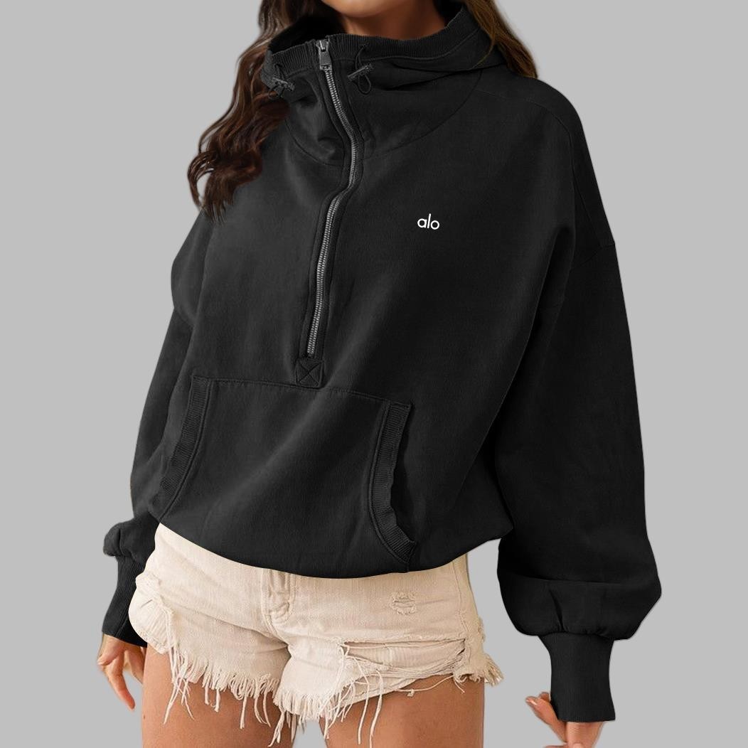 AIo Yoga Women's Hoodies Sports Zipper Sweater Drawstring To