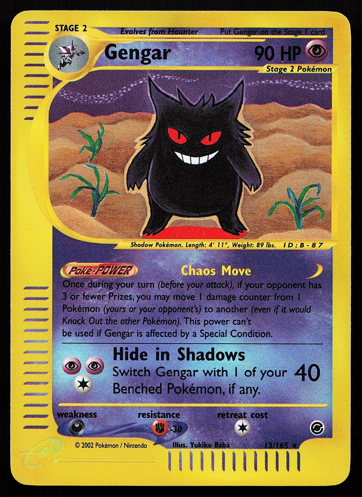 Gengar 48/165 Reverse Holo Rare Expedition Base Set Pokemon Card